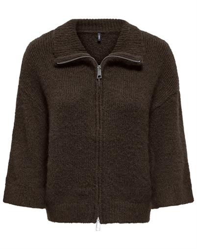 Only - ONLMaggie Wide Zip Cardigan - Coffe Bean